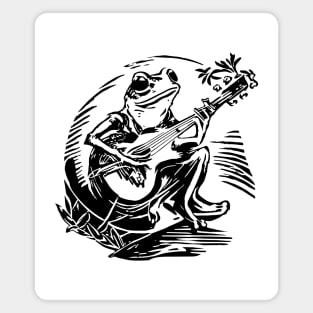 Frog with banjo Magnet